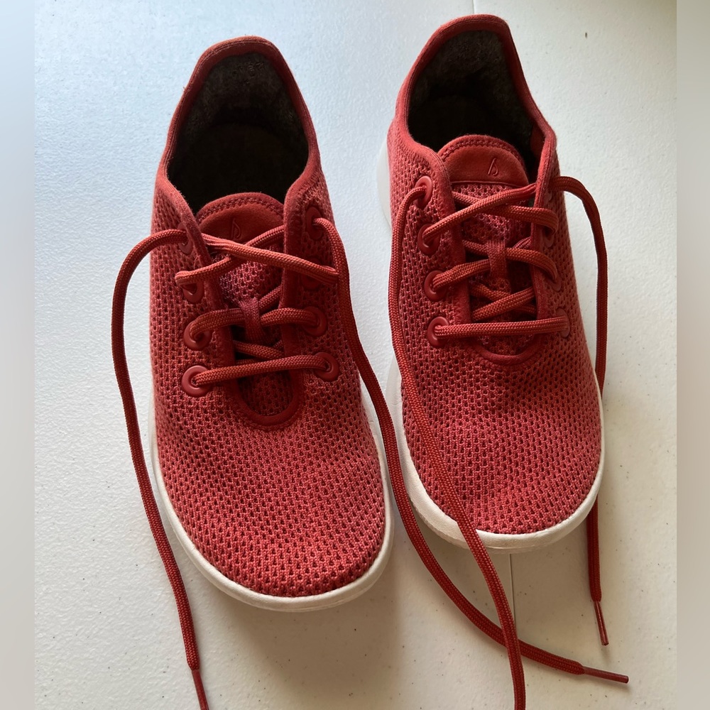 Redish/Coral Allbirds-Tree Runners Size 8